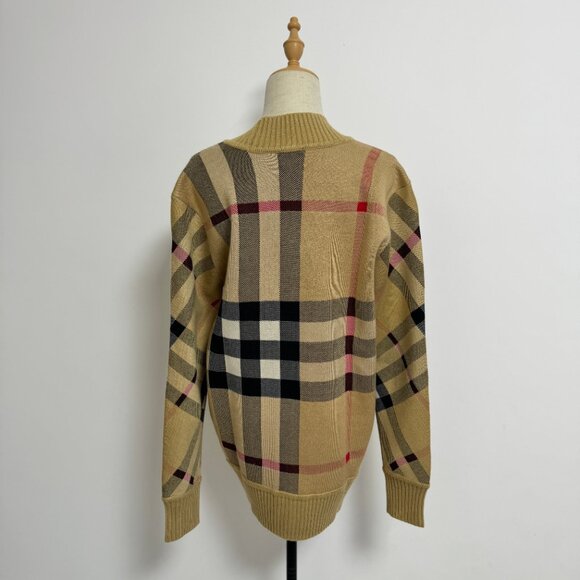 Burberry vintage check merino wool-blend cardigan - brown - Picture 7 of 11